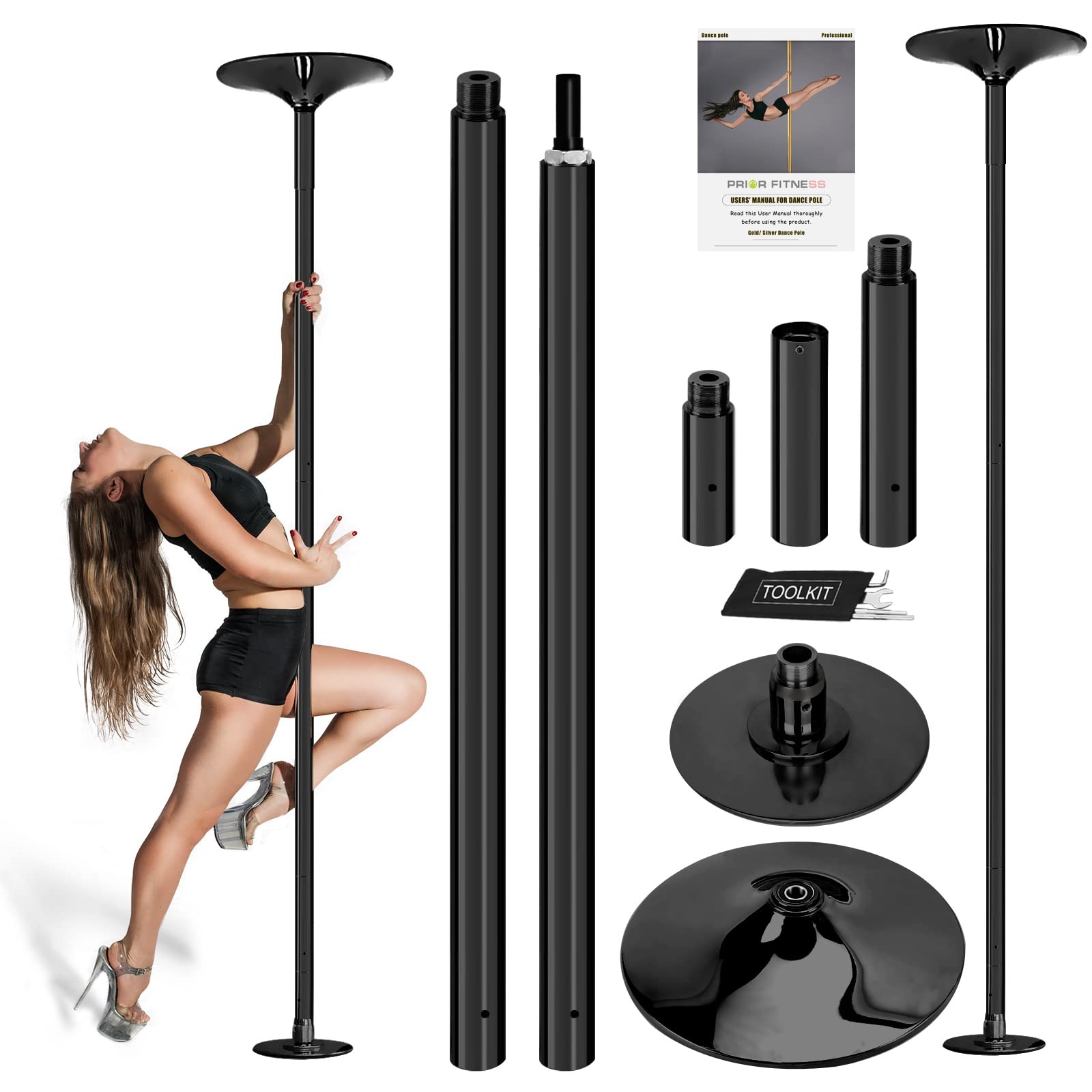 Professional Stripper Pole Heavy-Duty Max Load 440 LB Stripper Pole  Spinning Portable Removable 45mm Pole Dancing Pole for Home for Exercise  Club